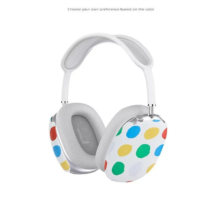 Blue and white wave point pattern hard shell protective case for Apple AirPods Max headphones