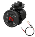 Waterproof motorcycle USB car charger with snap-on design for 12V cigarette lighter sockets.
