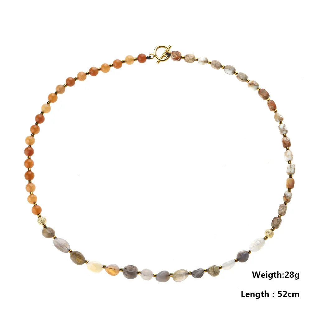 Hand-woven multi-layer bracelet made from Persian Gulf agate with geometry shape and texture details in colour 3790.