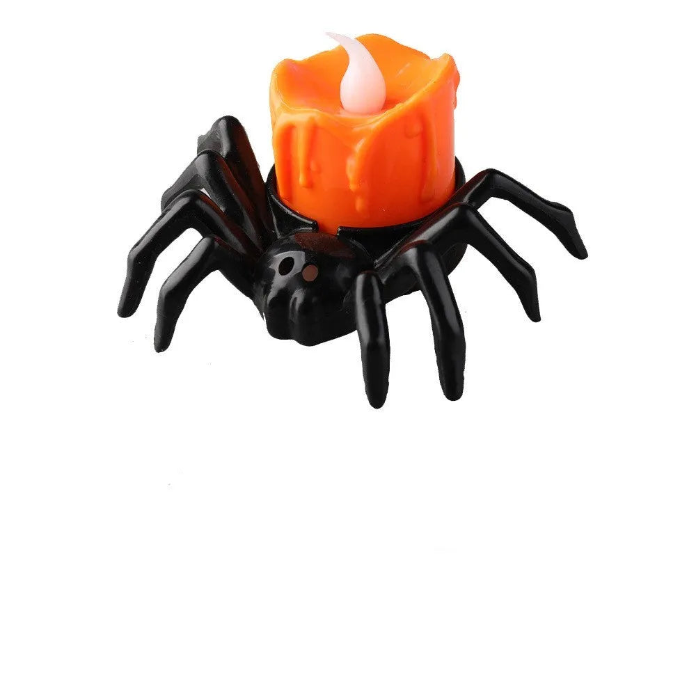 Halloween spider candlestick ornament plastic decorative candle light 7x8.5x5cm