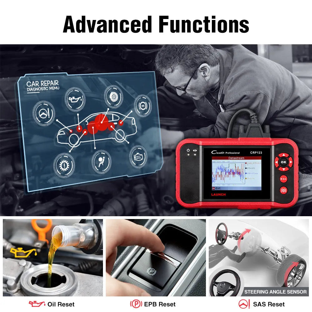 CRP123 automobile fault detector diagnostic equipment with cables and card reader