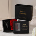 Korean style gift box containing six red soap flowers, with a handbag, for Valentine's Day gifting.