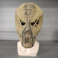 Latex scar skull mask head cover for DIY Halloween costumes, shown from the front.