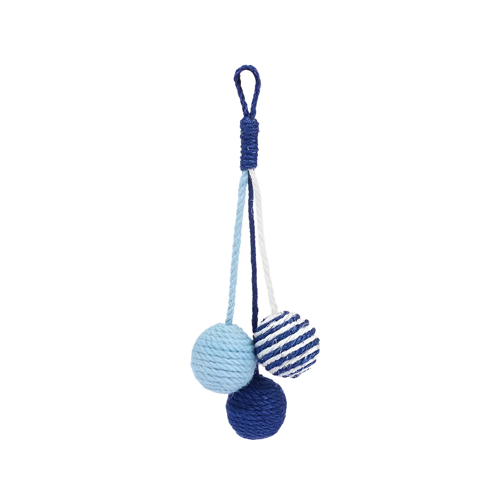 Cat toy set with teaser stick and catnip balls in blue, green, red, or yellow