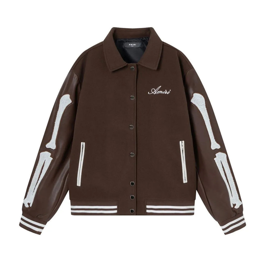 Women's apricot embroidered bone stitch wool jacket with long sleeves for autumn winter.