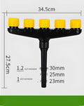 Multi-head porous spray header for watering vegetables, ABS plastic with clamp connection