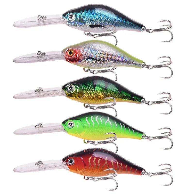 Little Fat Man deep diving fishing lure measuring 10.5 cm in length with long tongue board design