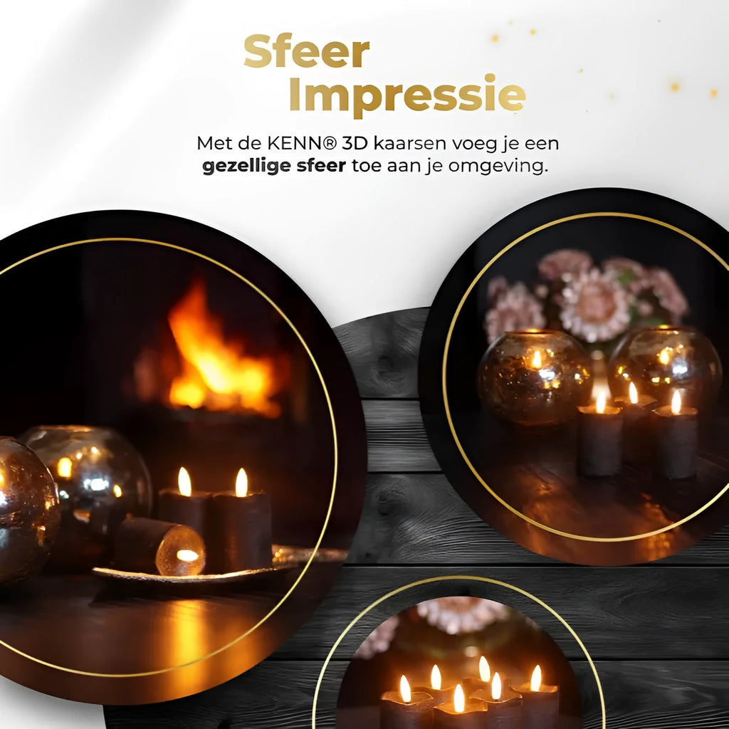 Four black LED pillar candles with battery-operated flameless design for indoor outdoor use