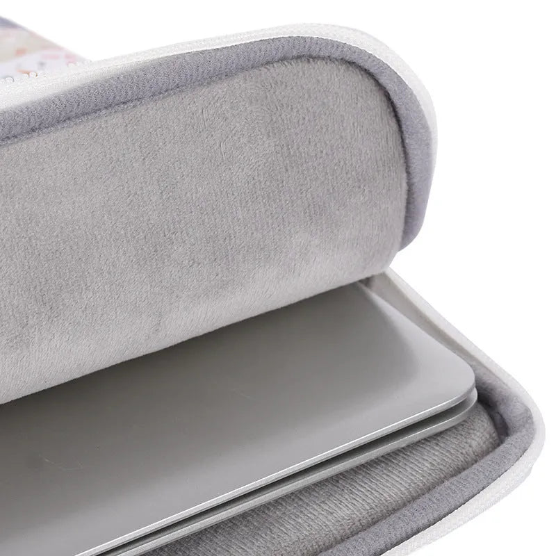 White 14 inch waterproof laptop inner sleeve made from PU leather