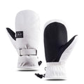 A pair of thick black touch screen compatible cycling gloves laid flat.
