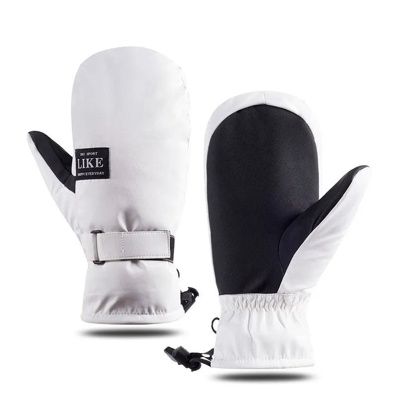 A pair of thick black touch screen compatible cycling gloves laid flat.