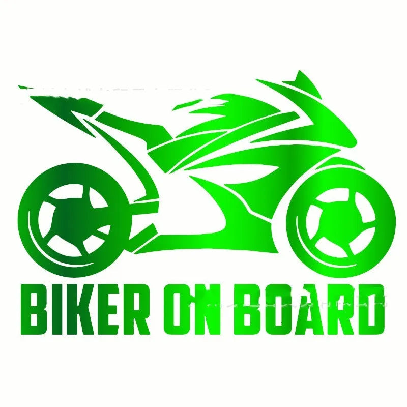 Reflective motorcycle safety sticker on PET vinyl in various colours and two sizes.