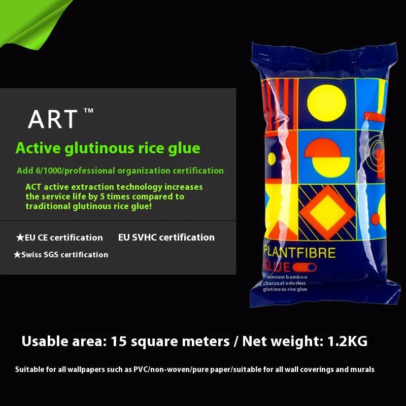 5 kg bag of Glue E formaldehyde-free glutinous rice wallpaper glue.