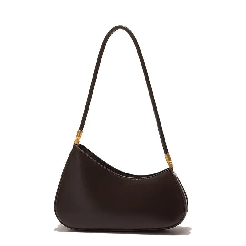 Oval retro commuter underarm handbag in PU leather available in seven colours with single shoulder strap