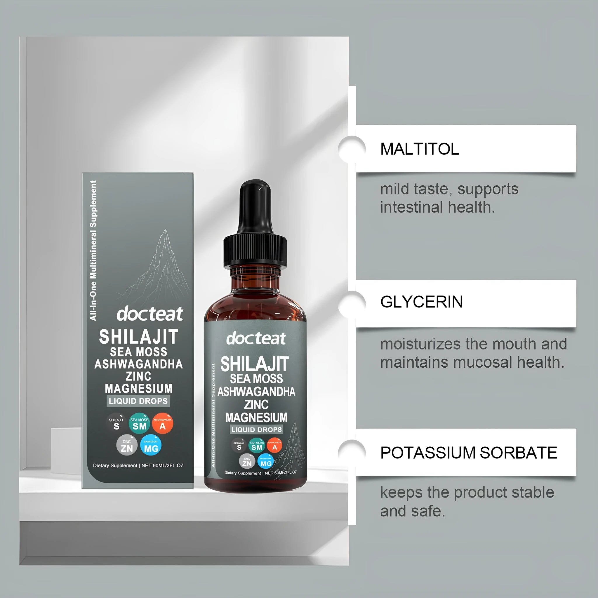 60ml Intestinal Balance Daily Dietary Supplement liquid bottle with dropper for digestive health