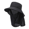 Men's big brim adjustable fisherman bucket hat in polyester for sun protection.