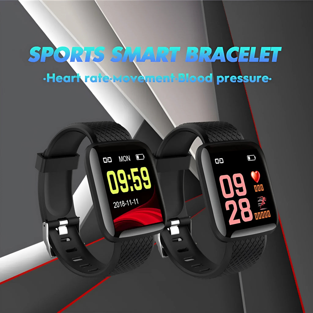 APP sleep monitoring step counting sports bracelet in black with touch operation