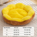Thick rabbit plush round cat nest bed with a removable cover in a natural colour.