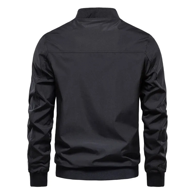 Men's casual thin jacket in polyester fibre available in army green, black and navy blue colours