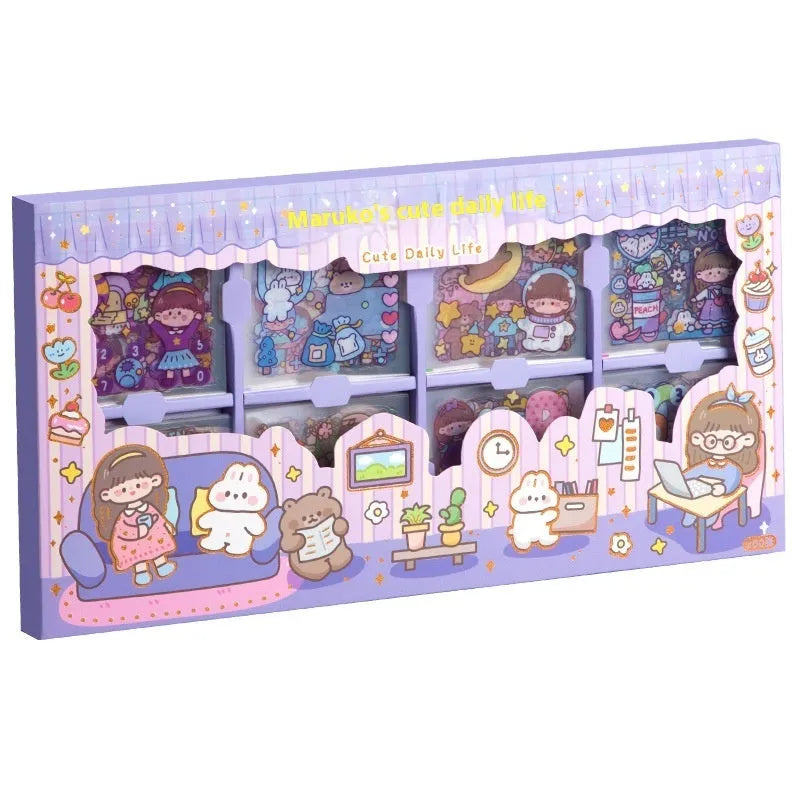 Children's sticker goo card notebook with printed designs and reusable tacky surface