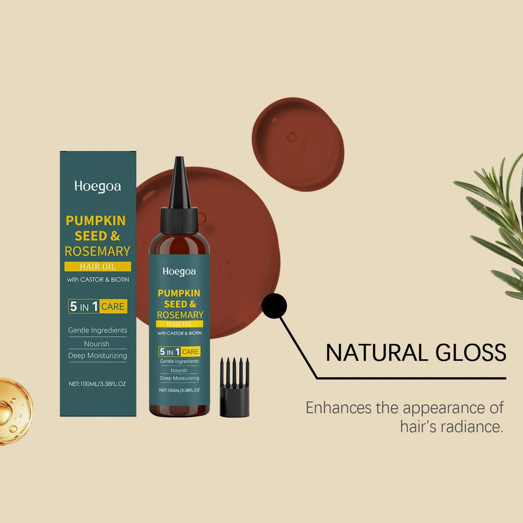 Rosemary hair care essential oil 100ml bottle with pointed applicator and hair comb set