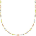 Geometric crystal necklace with alloy chain and random colour electroplated finish