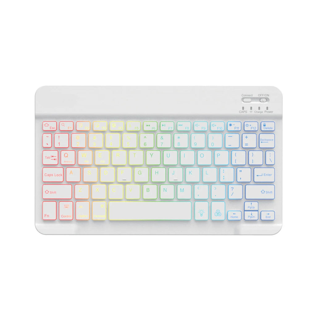 10-inch Bluetooth keyboard tablet with colourful backlighting for mobile phones and tablets