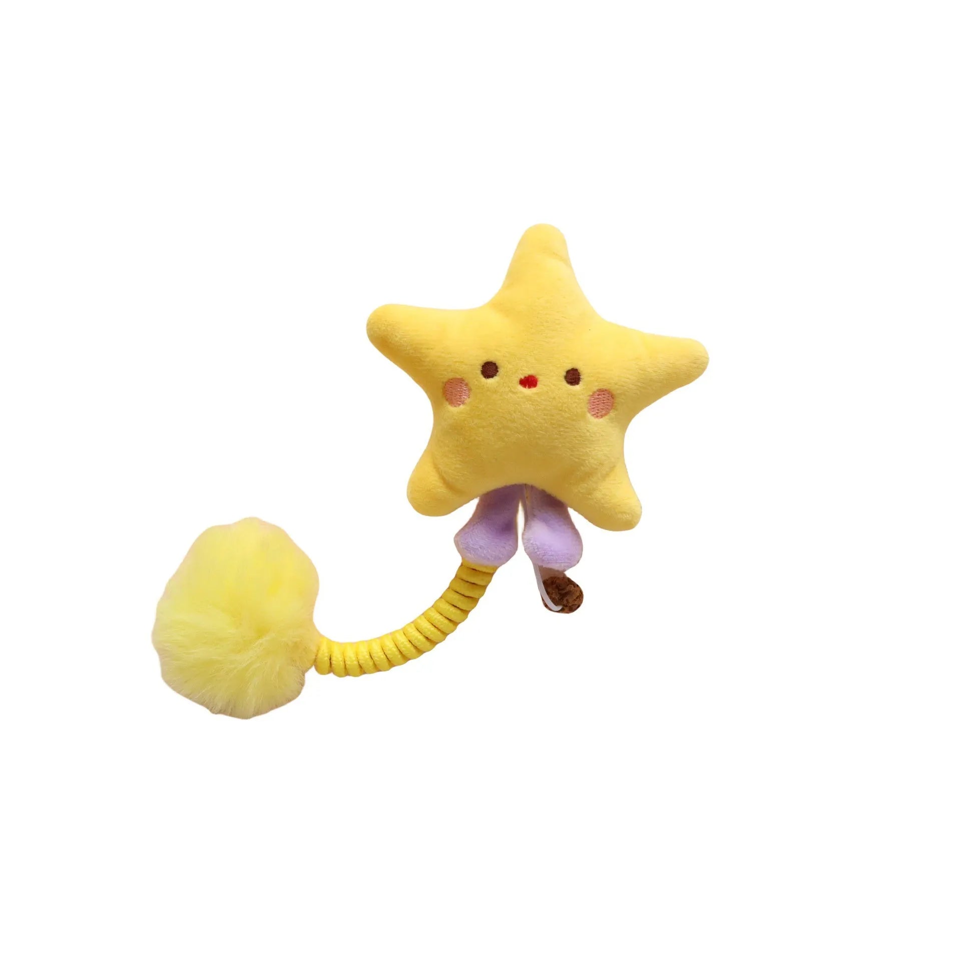 4-in-1 interactive cat toy with silvervine fruit, spring and plush animal figure for indoor kittens