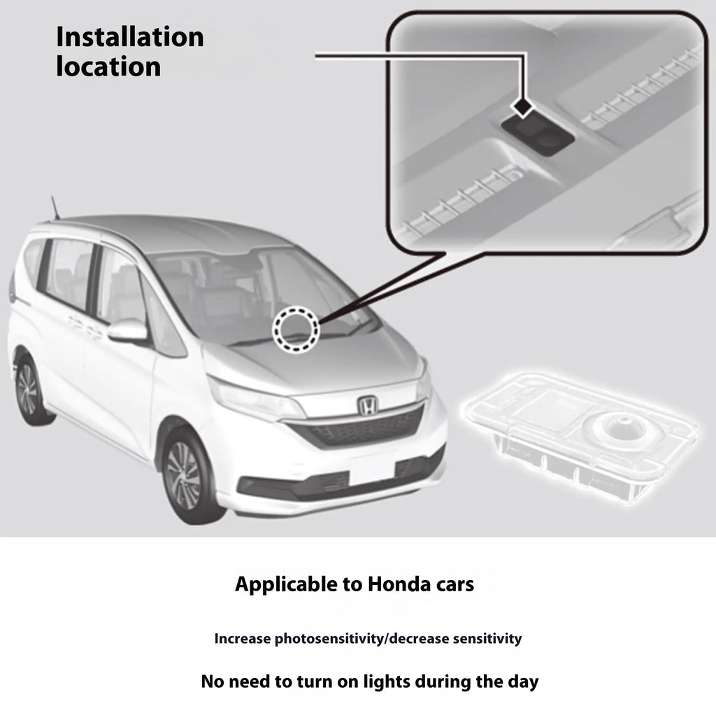 Transparent plastic automatic headlight sensor cover cap for Honda CRV Civic with flat style surface