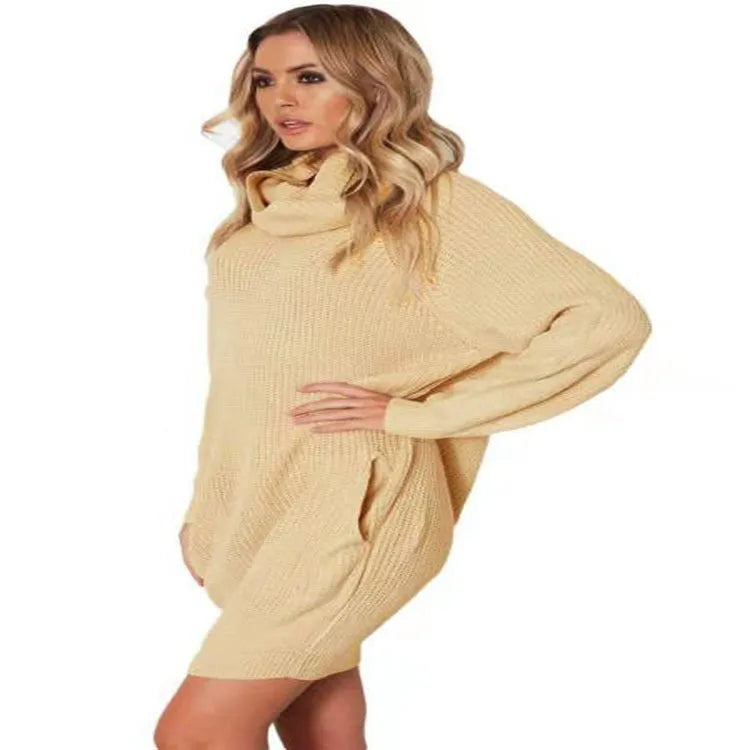 Acrylic pullover sweater with lapel collar and front pocket in apricot colour showing slim fit silhouette