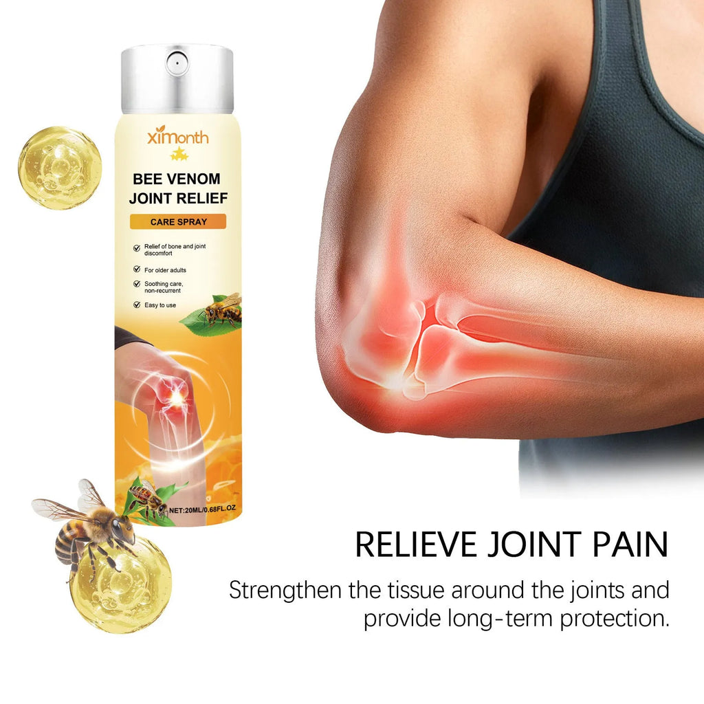 20ml body care spray bottle with menthol, bee venom and arnica ingredients