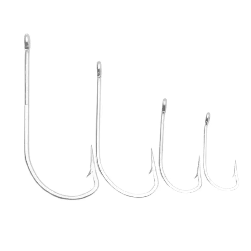A selection of multi-specification alloy fishhooks for sea fishing, styles Style1 to Style14.