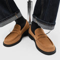 Men's slip-on casual shoes in microfiber with a rubber sole, shown in multiple colours.