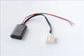 Black Bluetooth audio adapter cable for Mazda cars with aux and MEDIA button.
