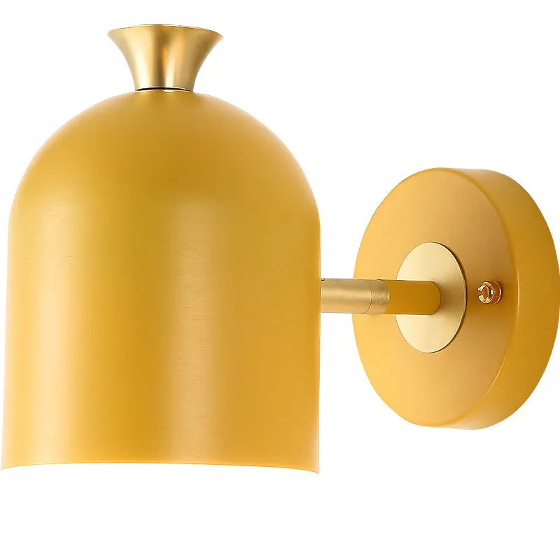 Single-head aluminium LED wall lamp with mirror front in choice of four colours