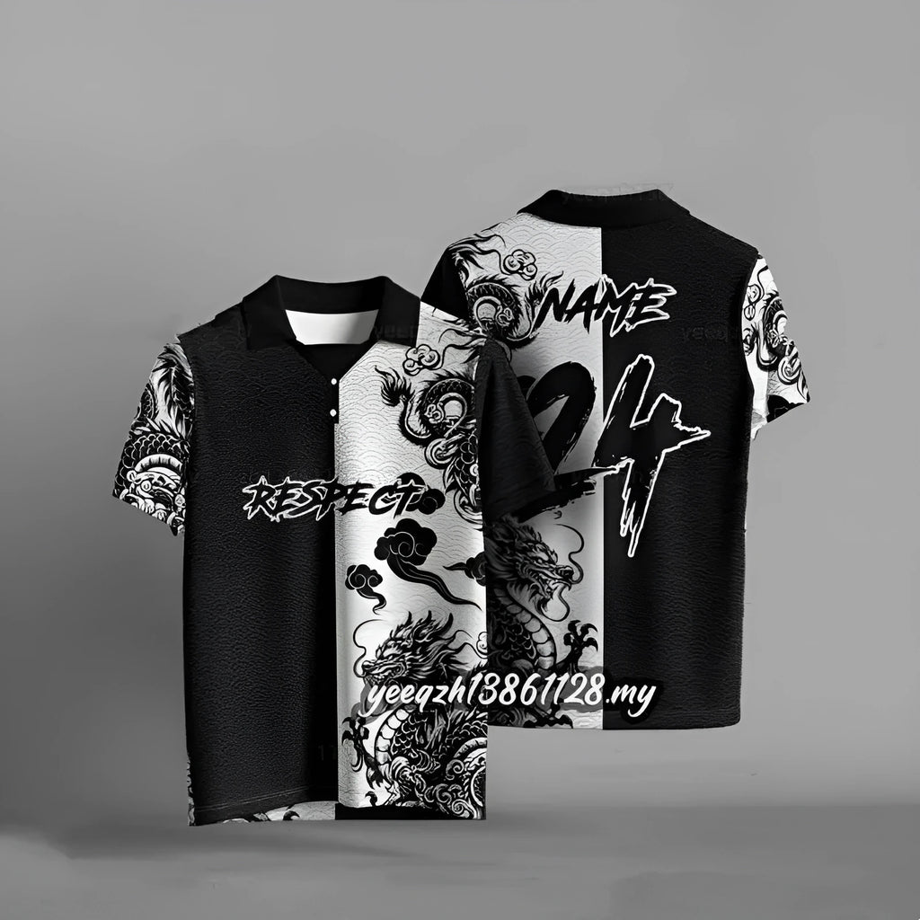 Black loose-fit short sleeve t-shirt with a 3D digital printed graphic design on the front.