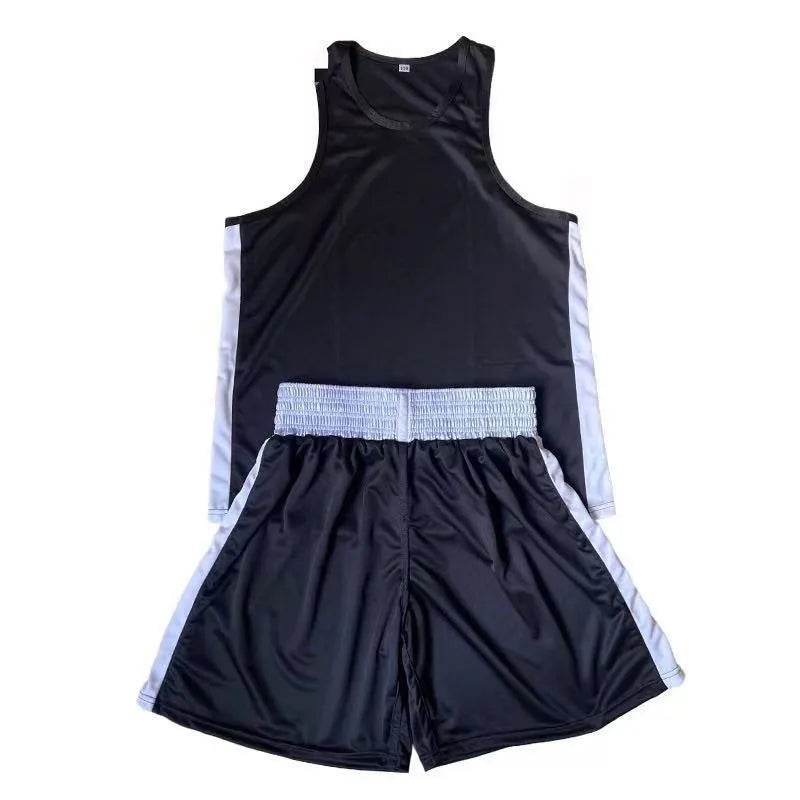 Judo sportswear set in solid colour red with breathable jacquard fabric top and shorts