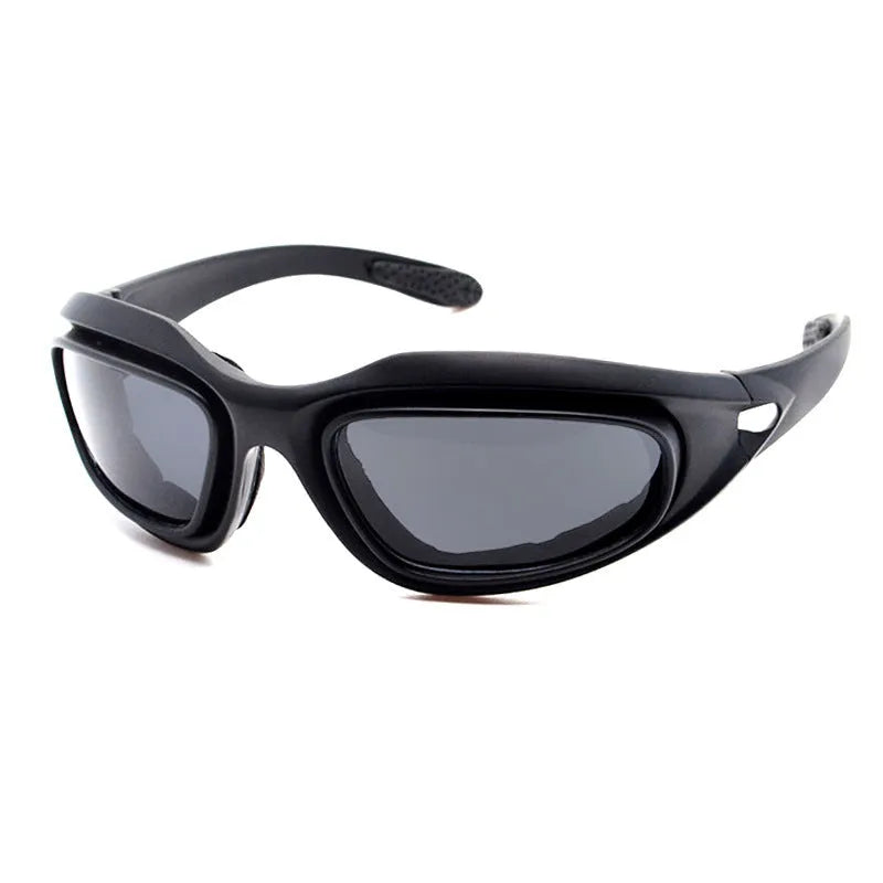Tactical polarised sunglasses with wrap-around sports frame for outdoor cycling