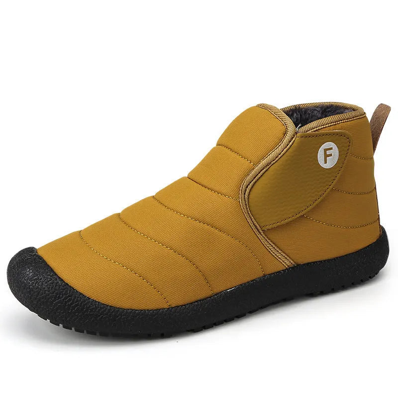 Men's waterproof cotton snow boots with non-slip rubber sole and plush lining in four colours