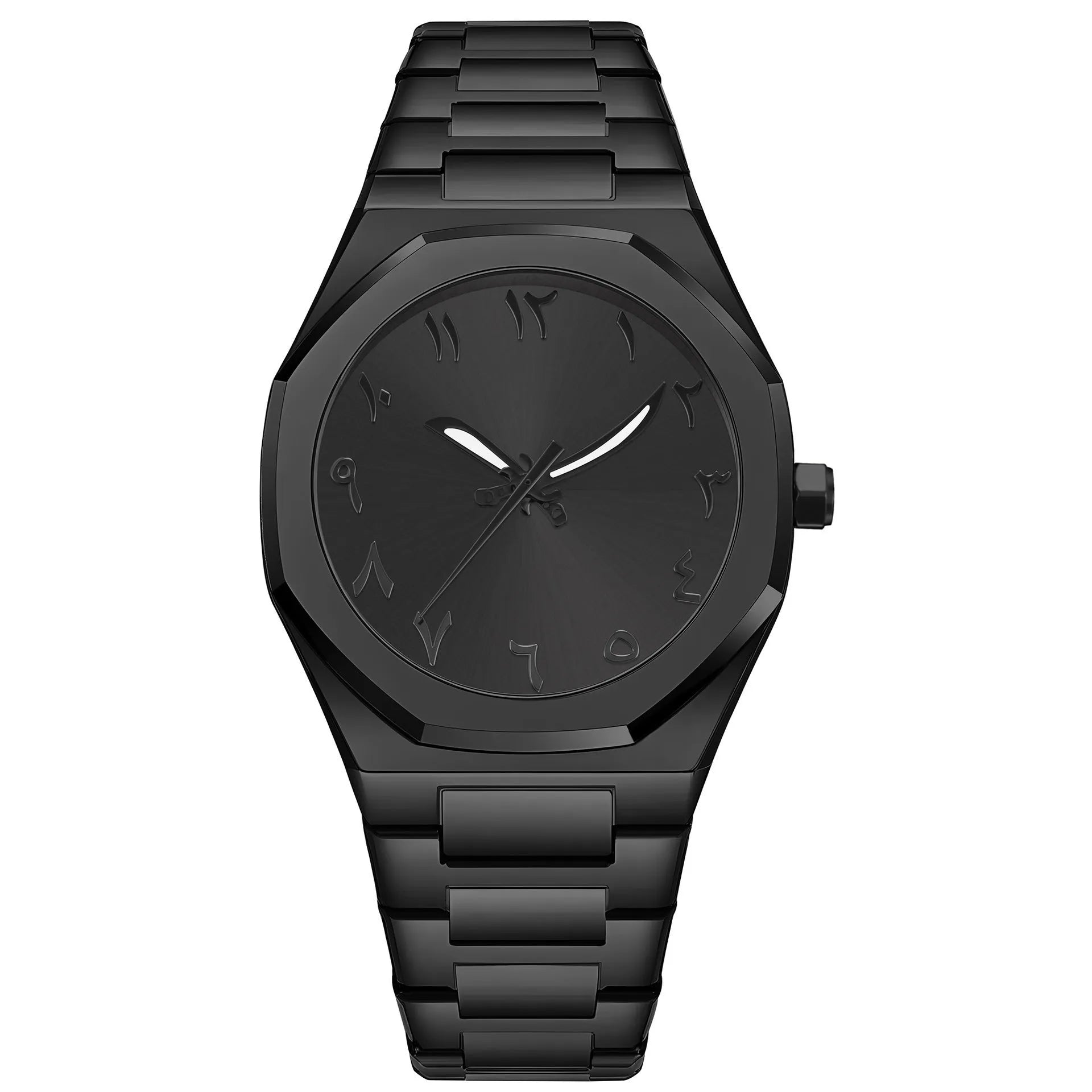 Men's business casual watch with stainless steel case and quartz movement in three colour options