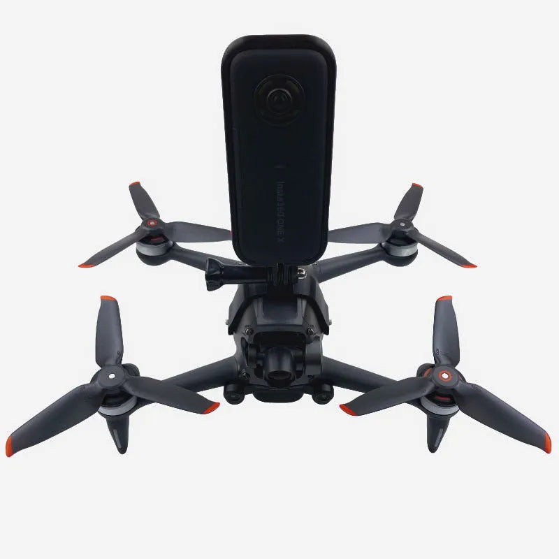 3D printed hard plastic drone expansion bracket with soft sponge contact area for GoPro camera mounting