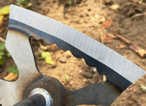 Gardening hoe rake tool with alloy steel construction showing dual-purpose hoe and rake design
