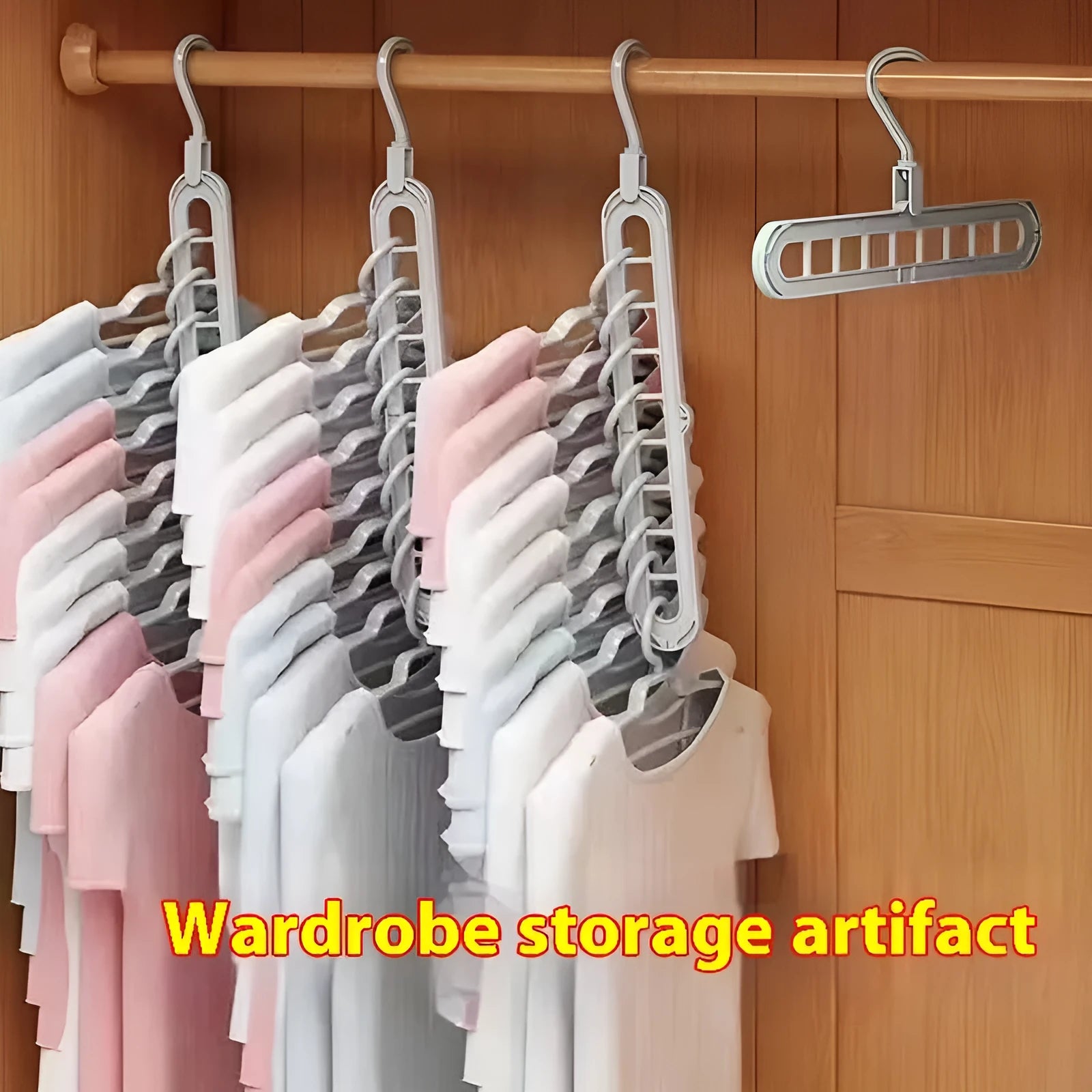 Plastic nine-hole folding hanger for trousers in modern simplicity design
