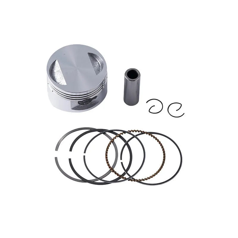 Honda 125cc motorcycle engine piston kit showing aluminium piston, ring and pin