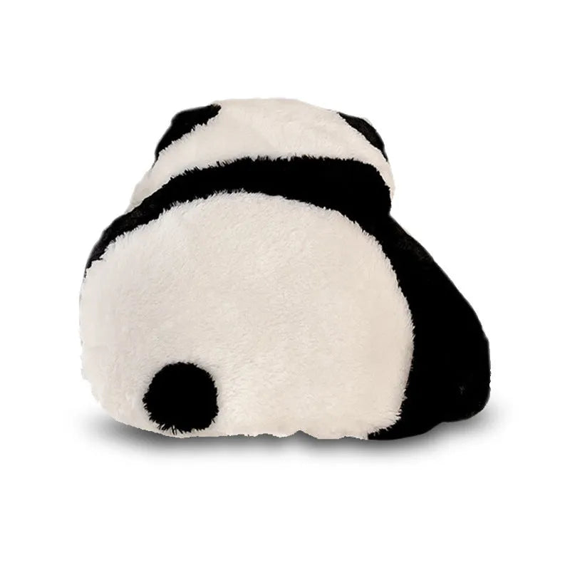 Cartoon panda plush lumbar support cushion for car seat with PP cotton filling.