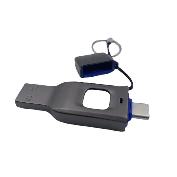 Fingerprint encrypted USB flash drive with dual USB 3.0 and Type-C interfaces