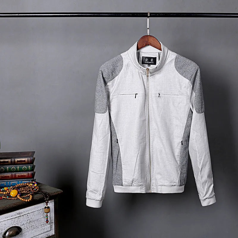 Men's thin linen jacket in cotton fabric available in multiple colours with regular fit design