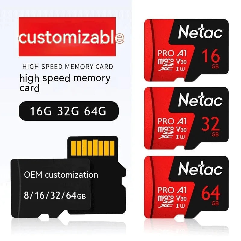 TF memory card for dash cams and security cameras in capacities from 16GB to 256GB
