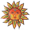 Iron metal wall hanging decorative craft featuring a Sun face design.