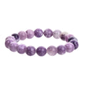 Purple natural stone elastic bead bracelet with geometric shapes in European-American style
